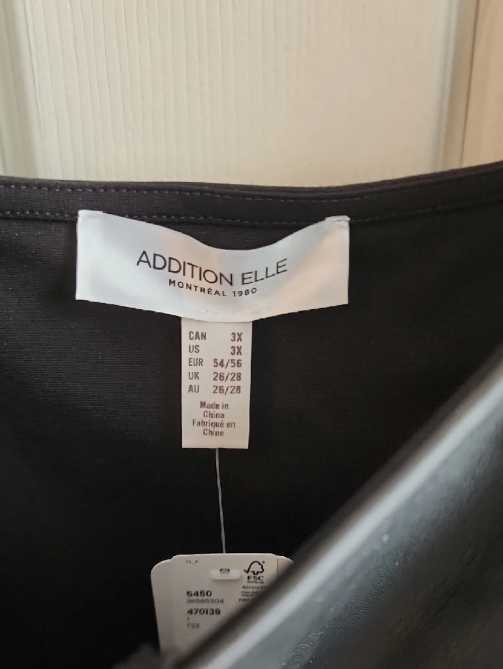 Addition Elle Black Faux-Leather Panel Tank Top 3XL - Picture 3 of 7